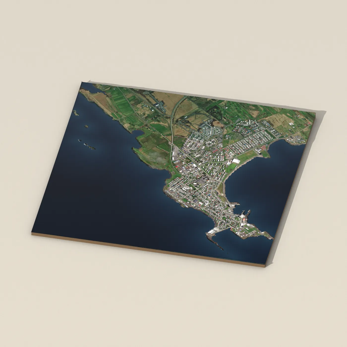 Akranes 3D terrain render