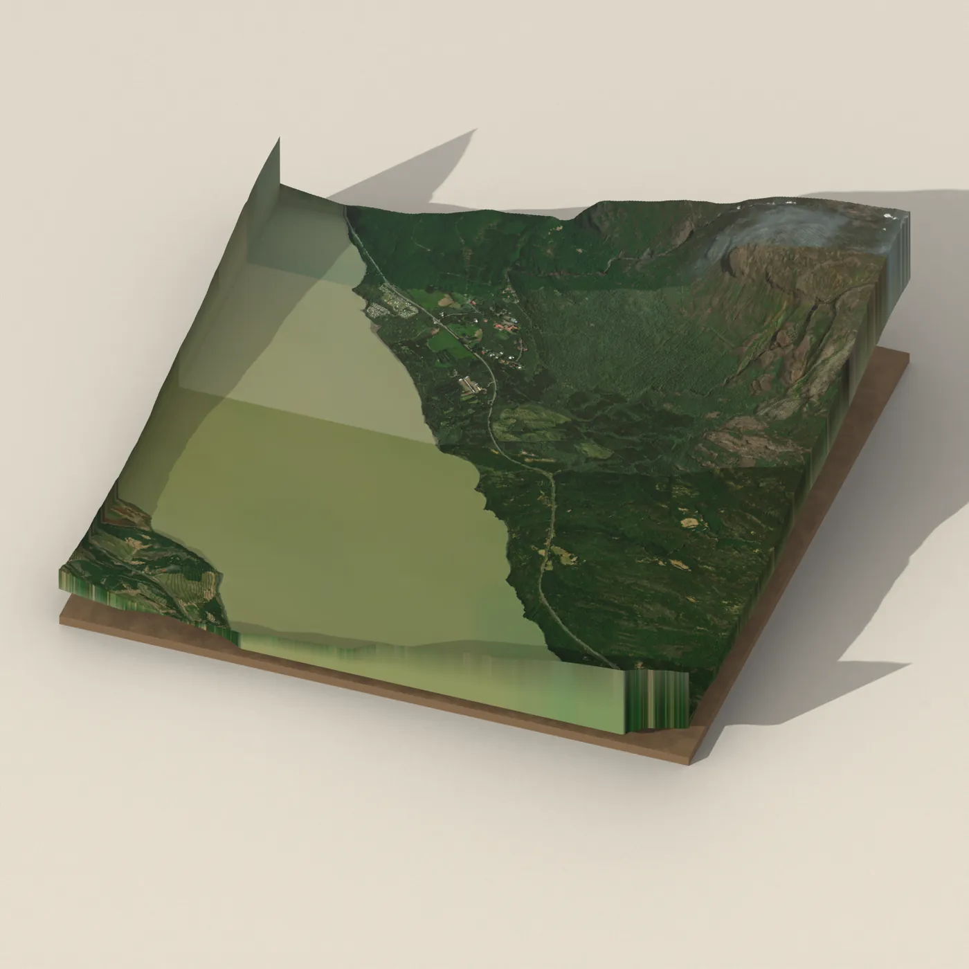 Hallormsstaður Atlavík 3D terrain render
