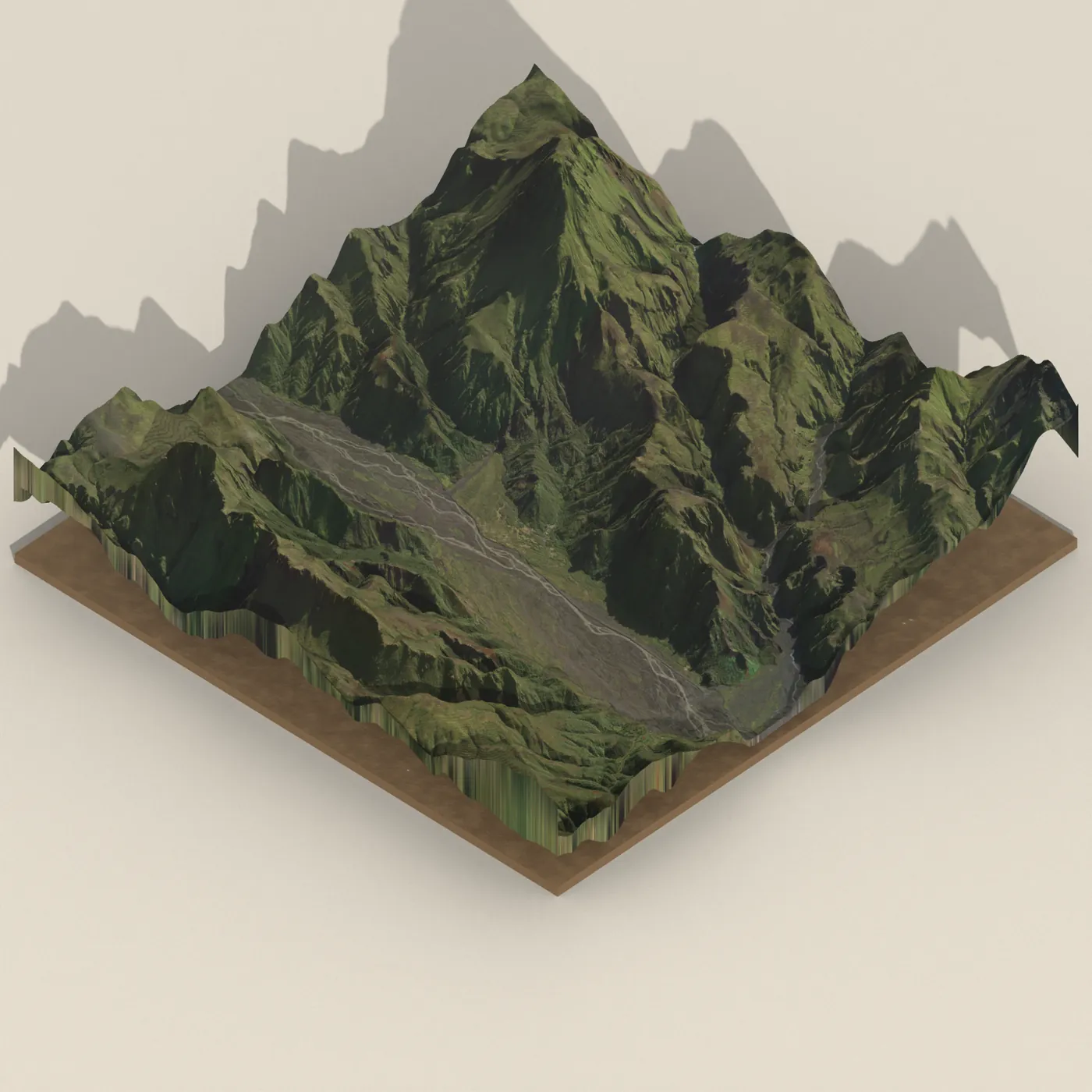 Básar á Goðalandi (Þórsmörk) 3D terrain render