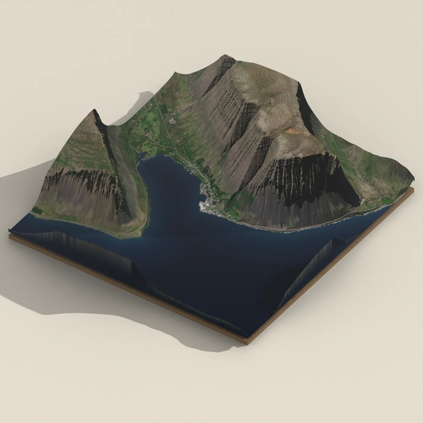Bíldudalur við Skrímslasetrið 3D terrain render