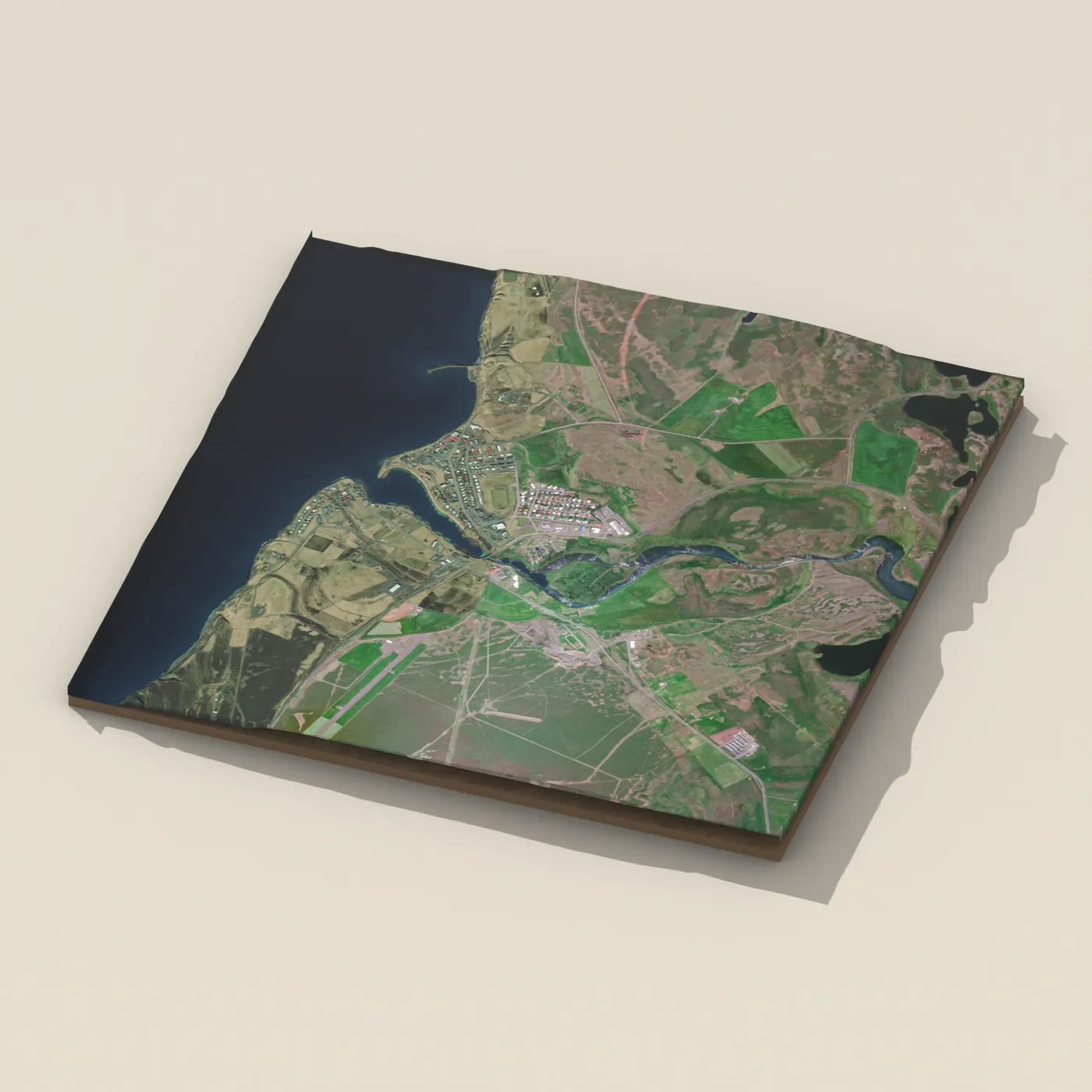 Blönduós 3D terrain render