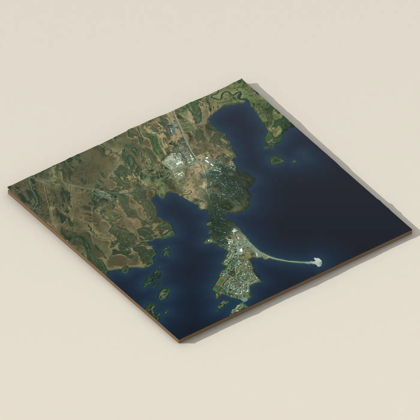 Borgarnes 3D terrain render