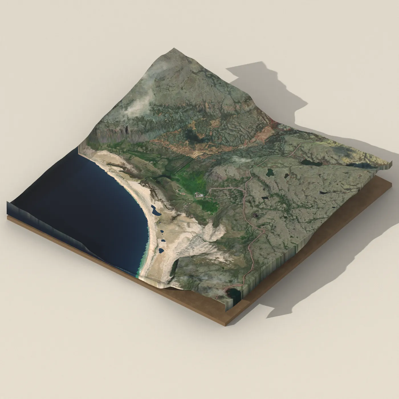 Breiðavík við Látrabjarg 3D terrain render