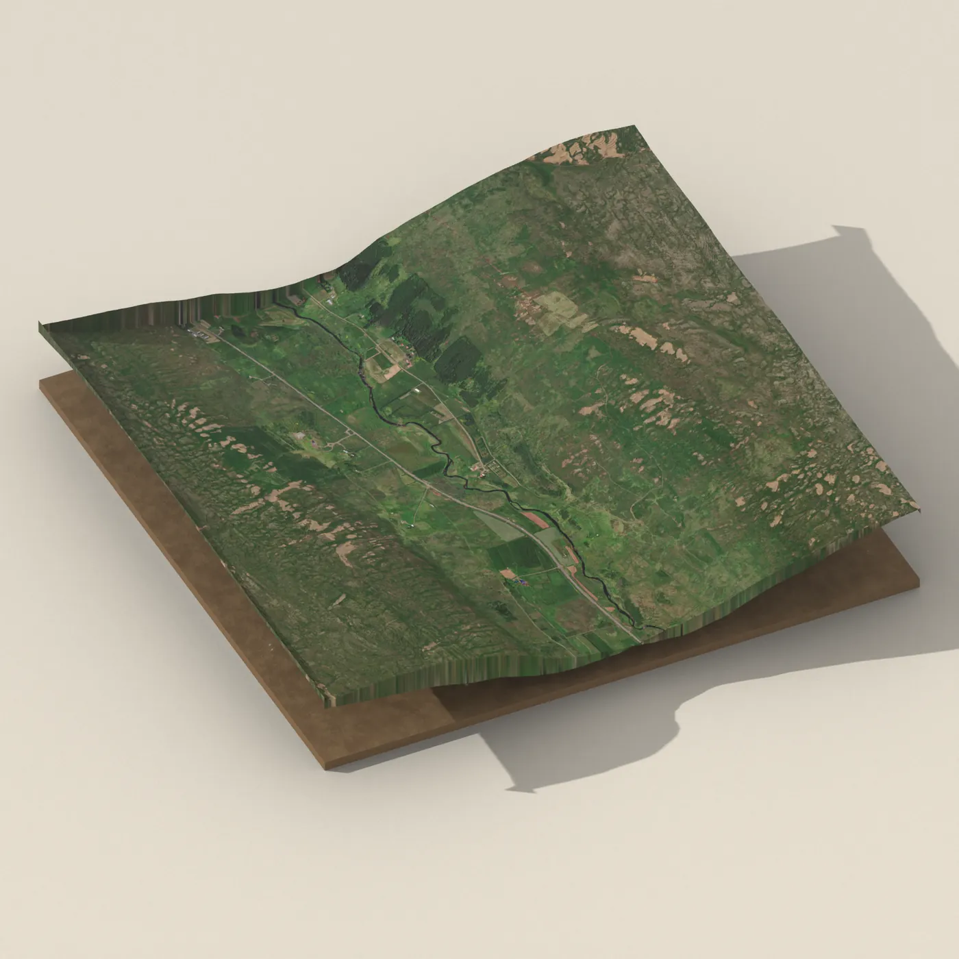 CJA camping, Laugar 3D terrain render