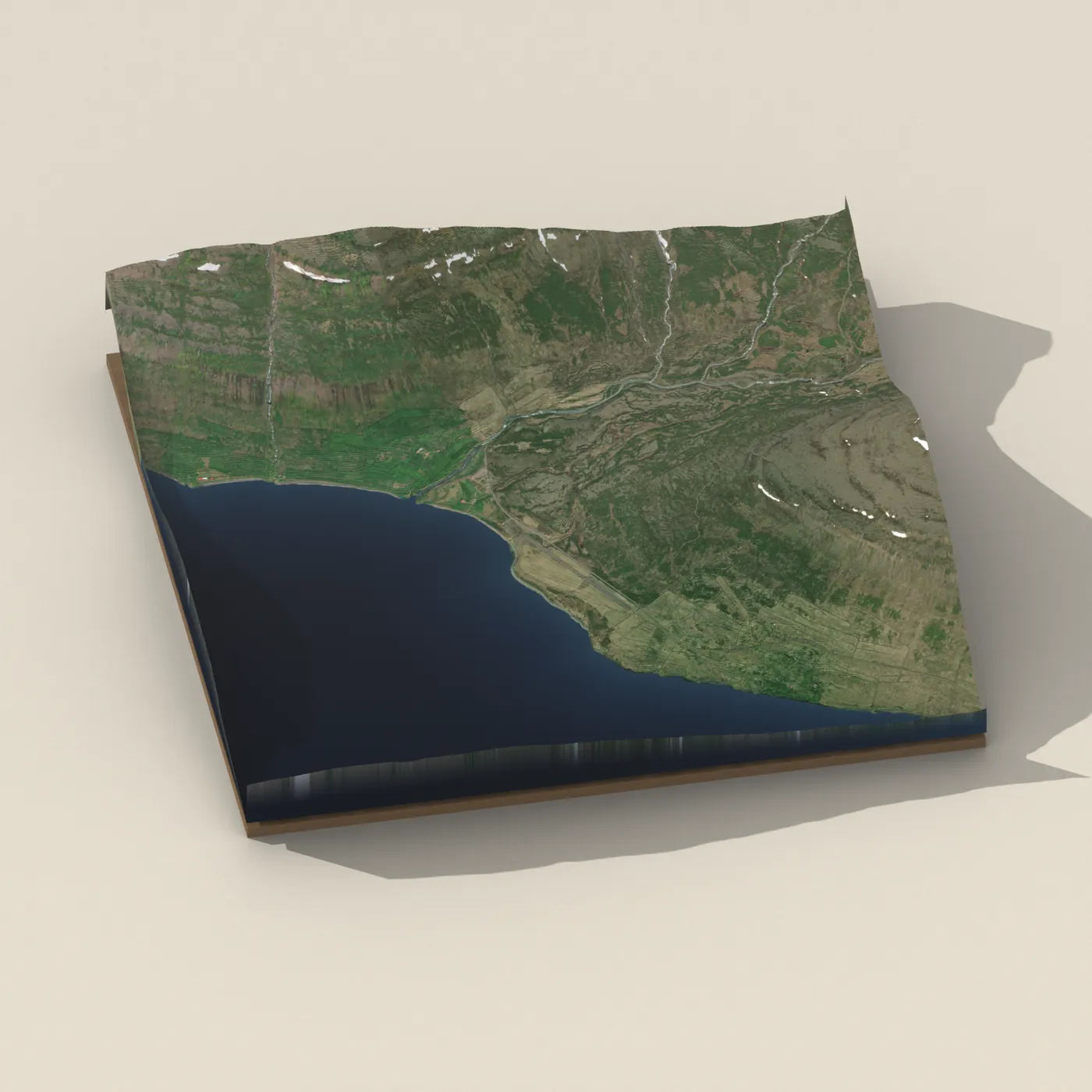 Dalbær Snæfjallaströnd 3D terrain render
