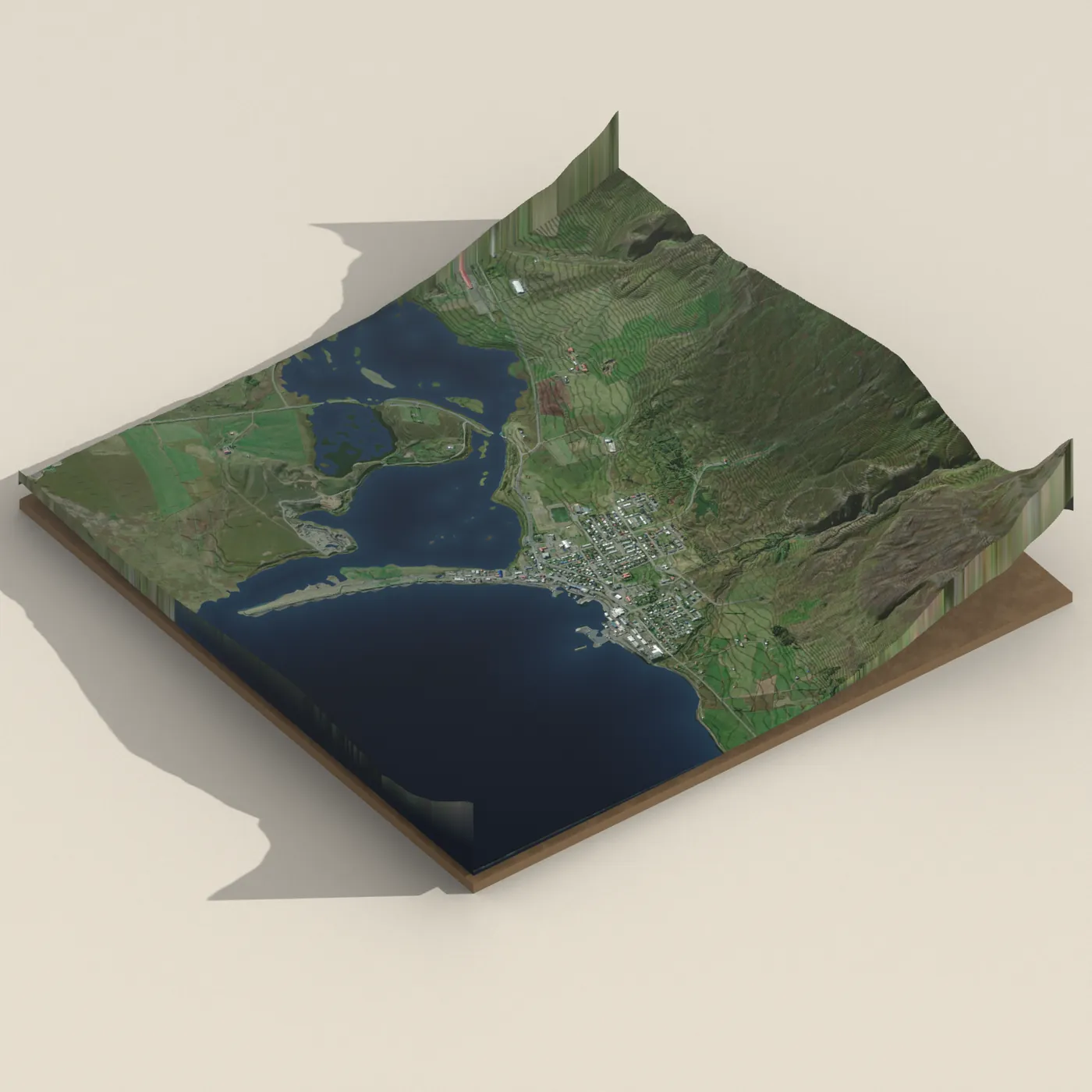 Dalvík 3D terrain render