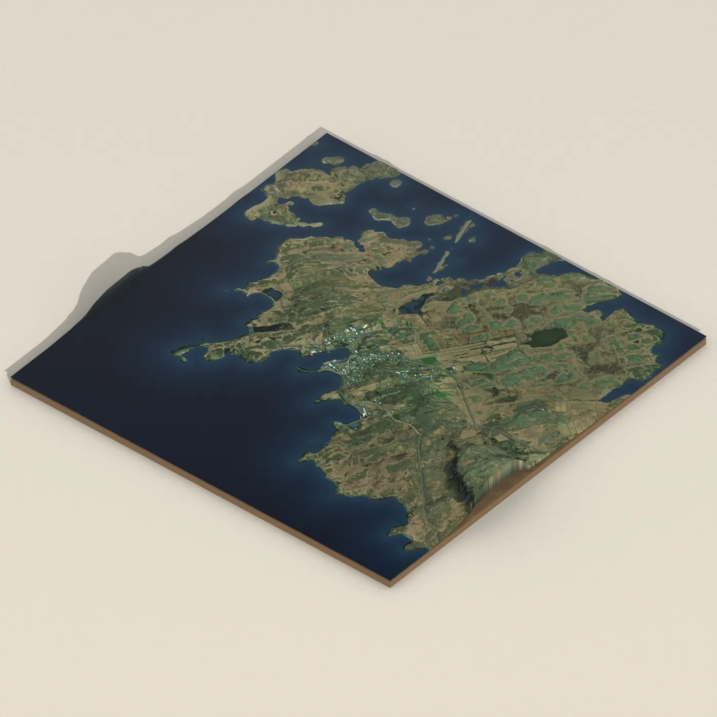 Djúpivogur 3D terrain render