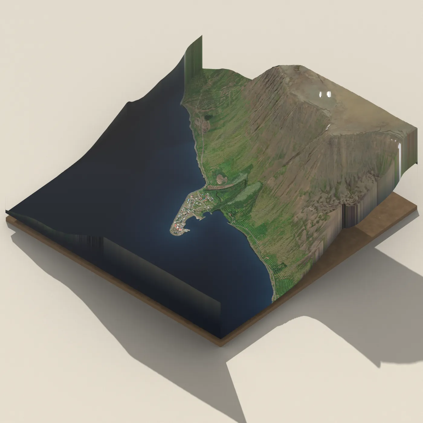 Flateyri 3D terrain render