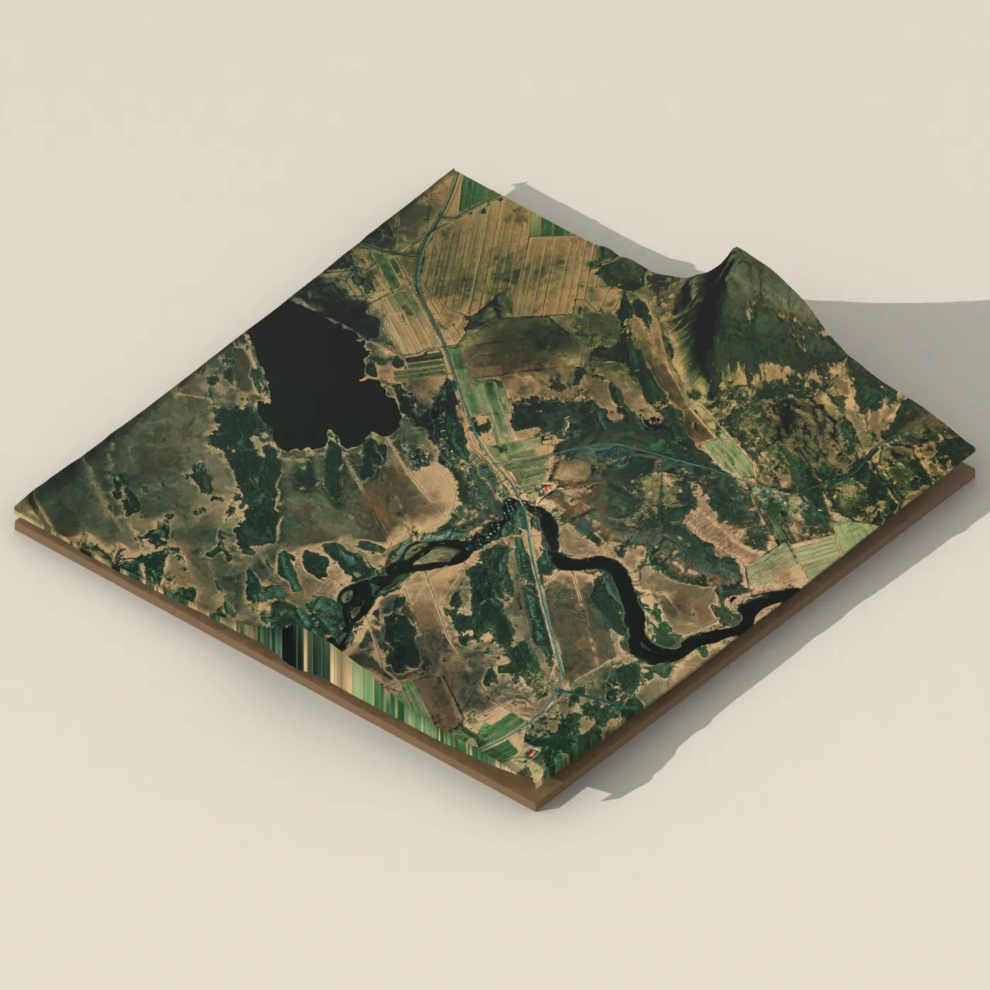 Fossatún 3D terrain render