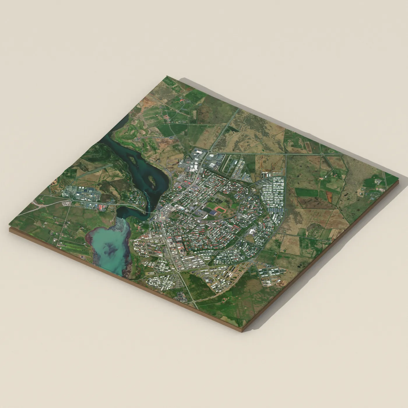 Selfoss - Gesthús 3D terrain render