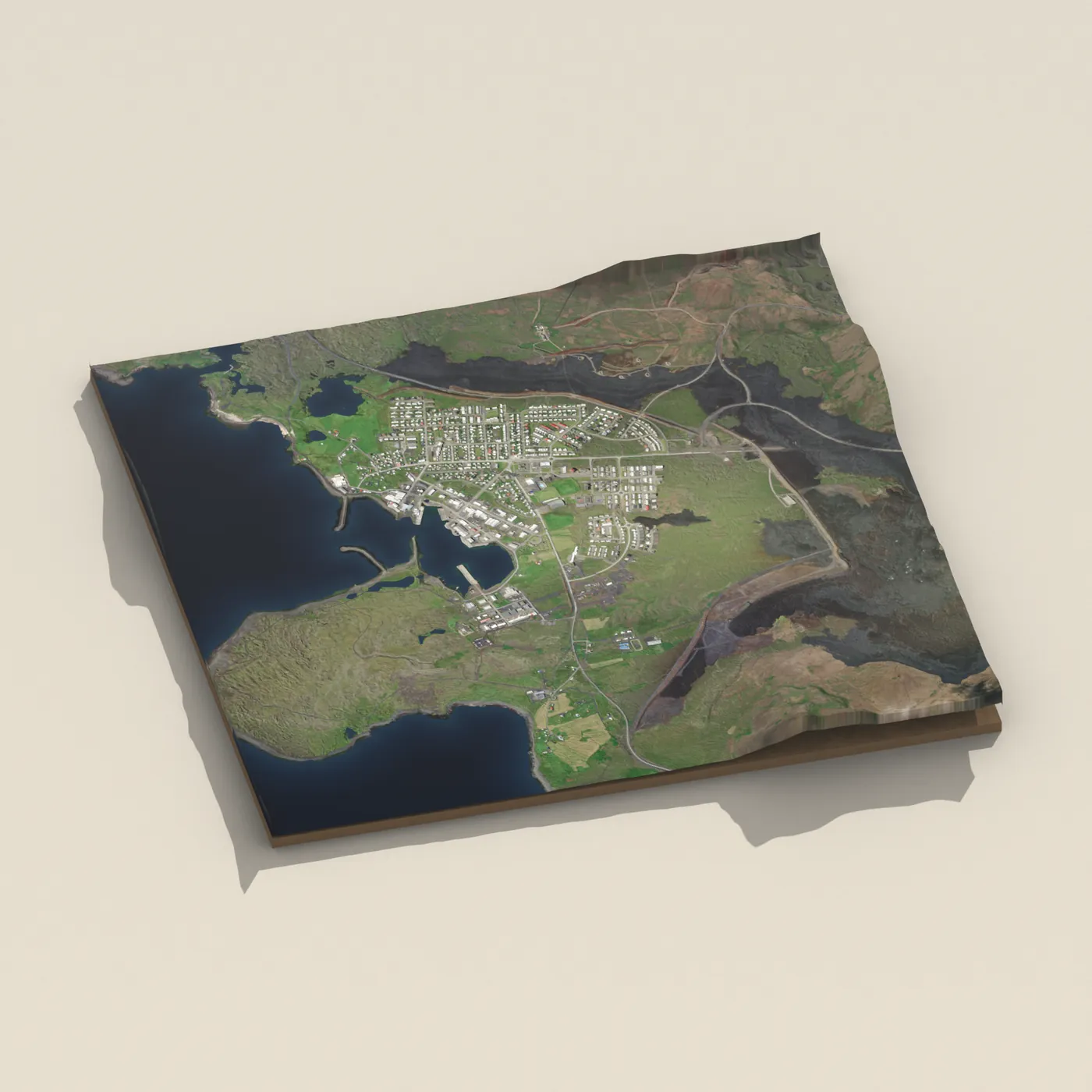 Grindavík 3D terrain render
