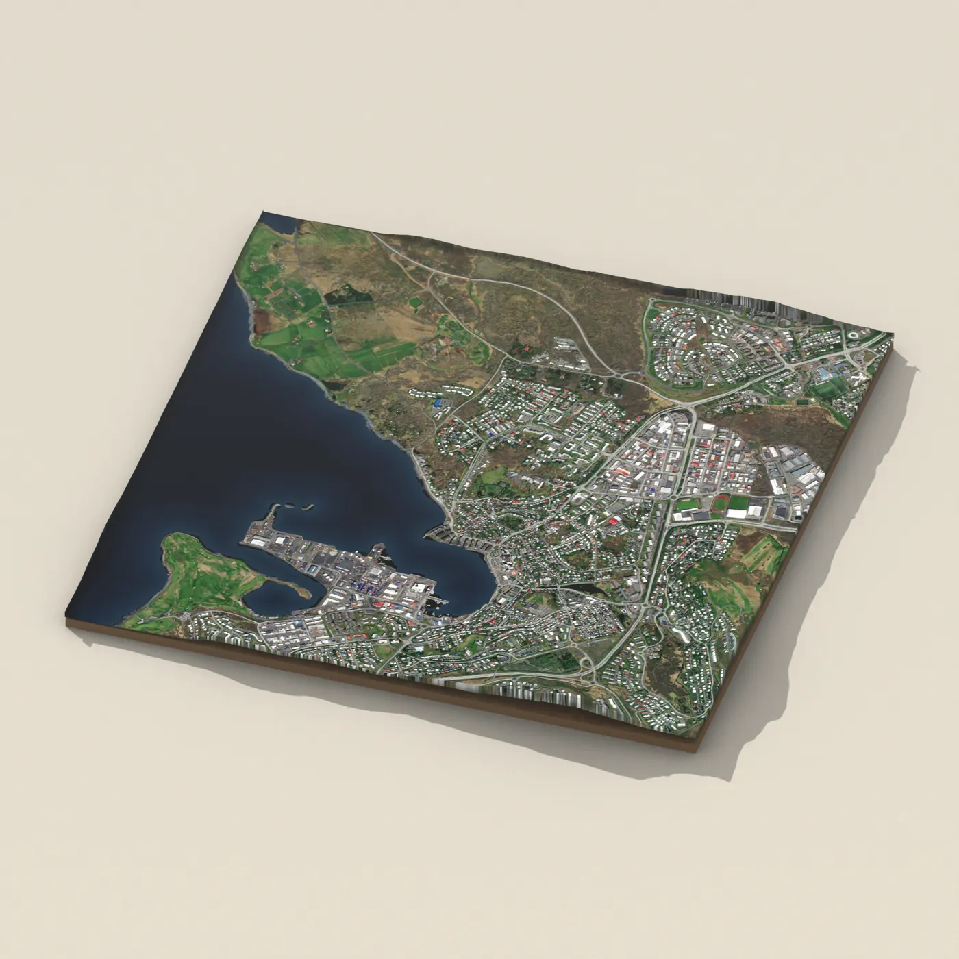 Hafnarfjörður 3D terrain render