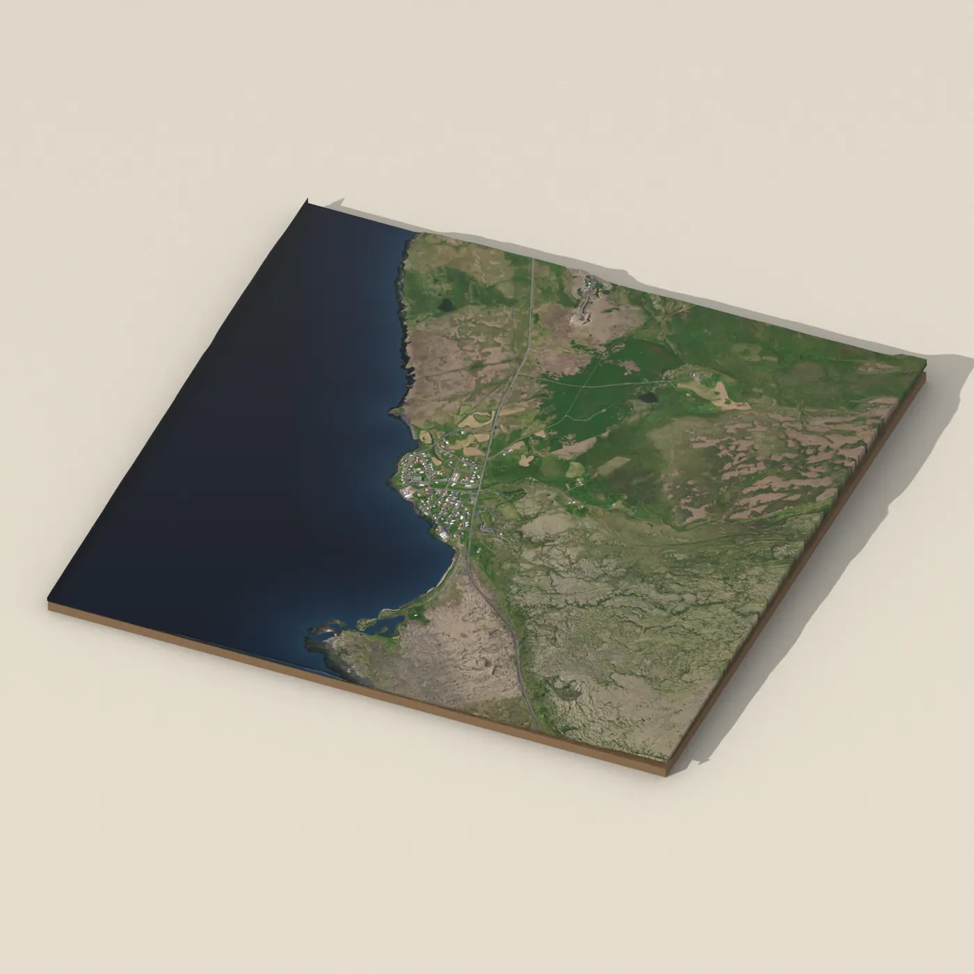 Hellissandur 3D terrain render