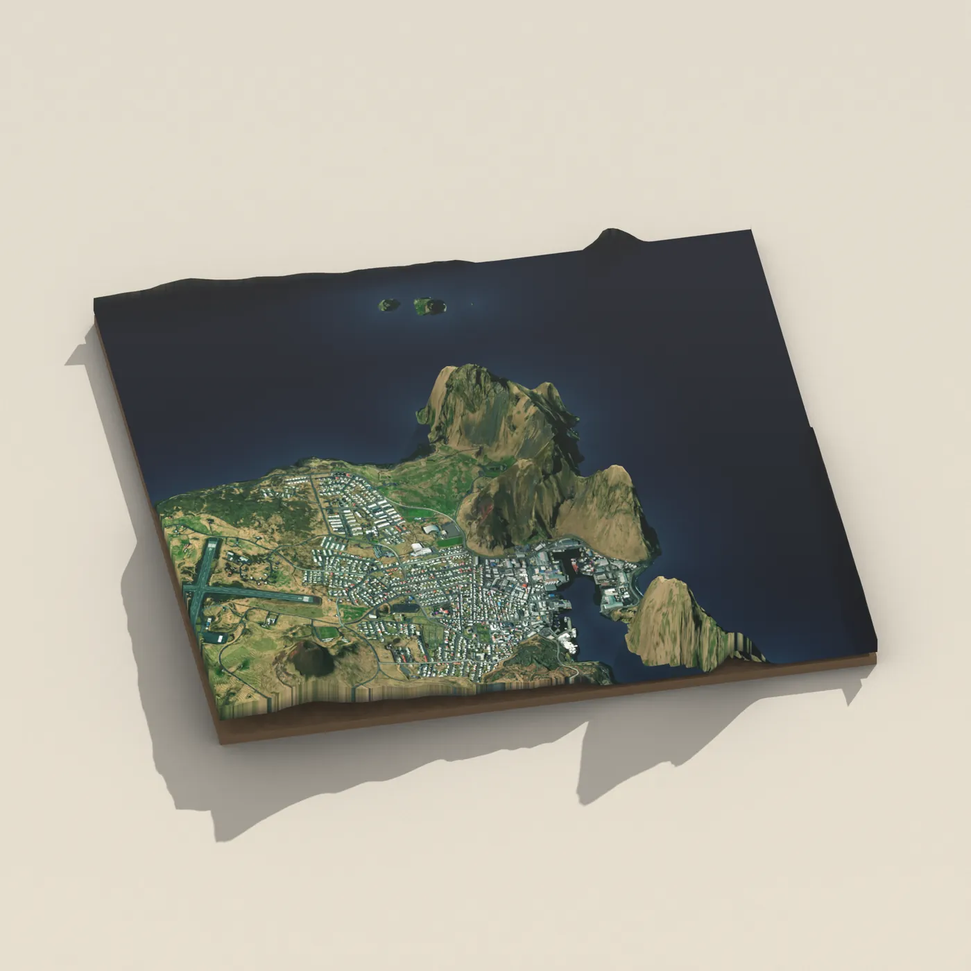 Herjólfsdalur, Vestmannaeyjar 3D terrain render