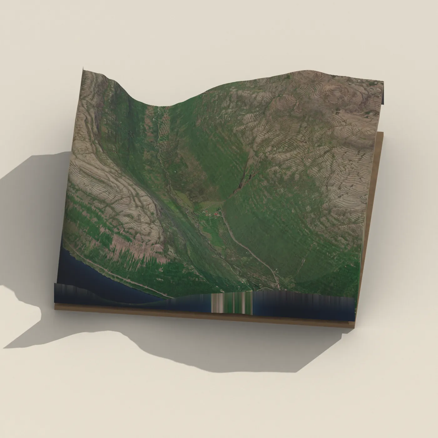Heydalur í Mjóafirði 3D terrain render