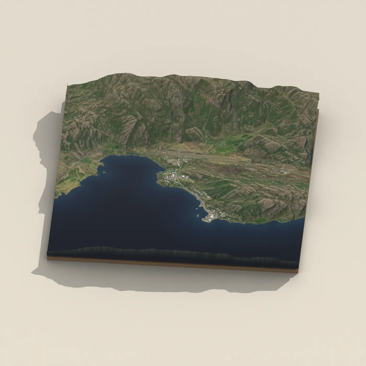 Hólmavík 3D terrain render
