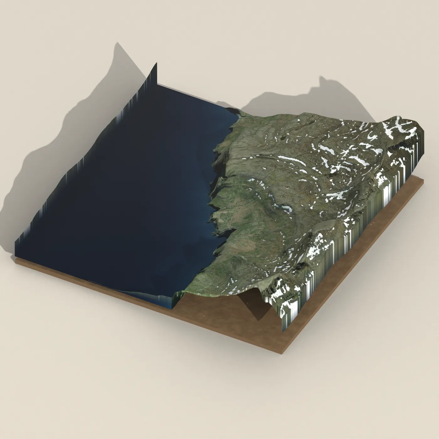 Hornbjargsviti 3D terrain render
