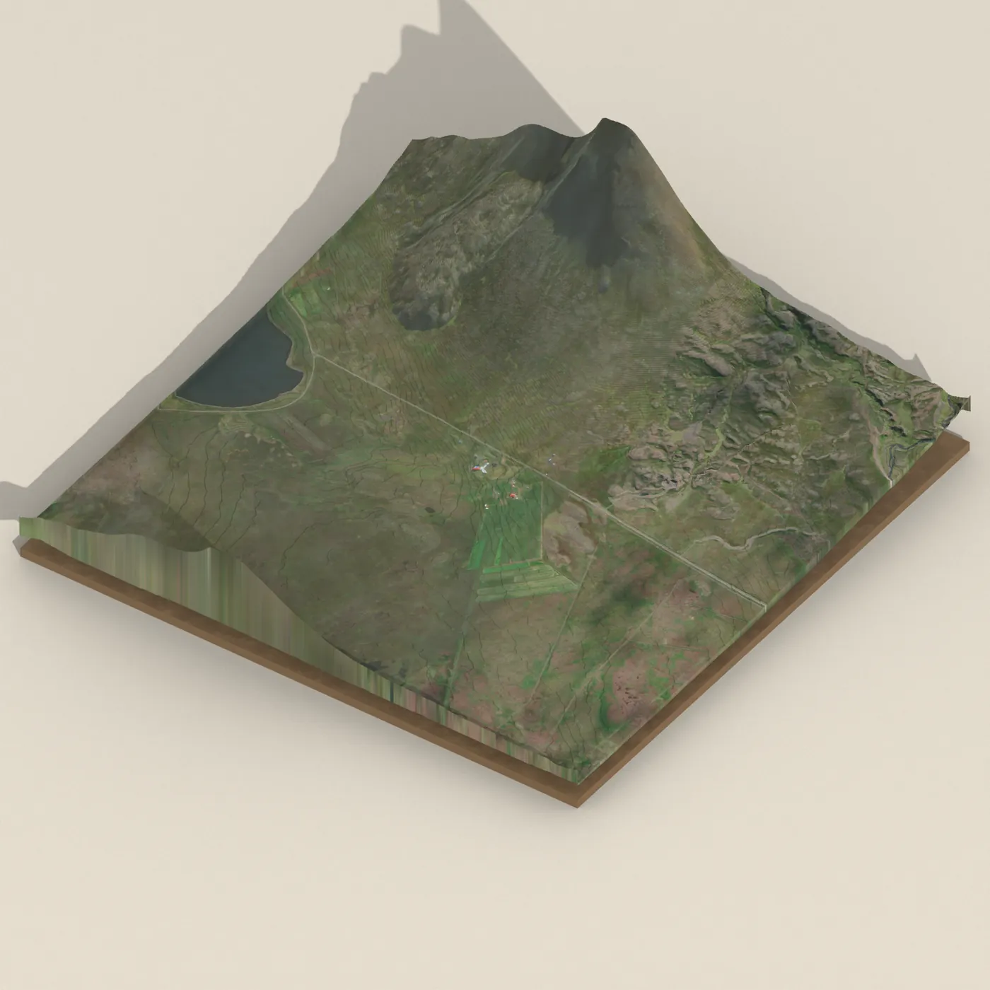 Húnavellir Campsite 3D terrain render