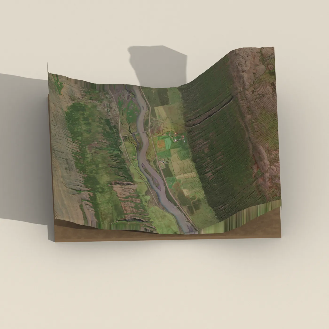 Kiðagil í Bárðadal 3D terrain render