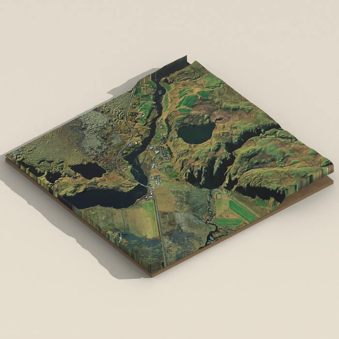Kirkjubær II — 3D terrain render (no visitor photo yet)