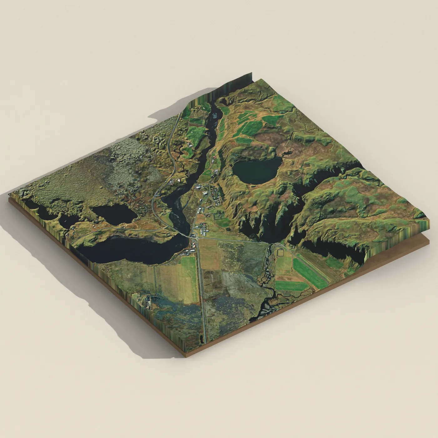 Kirkjubær II, Kirkjubæjarklaustri 3D terrain render