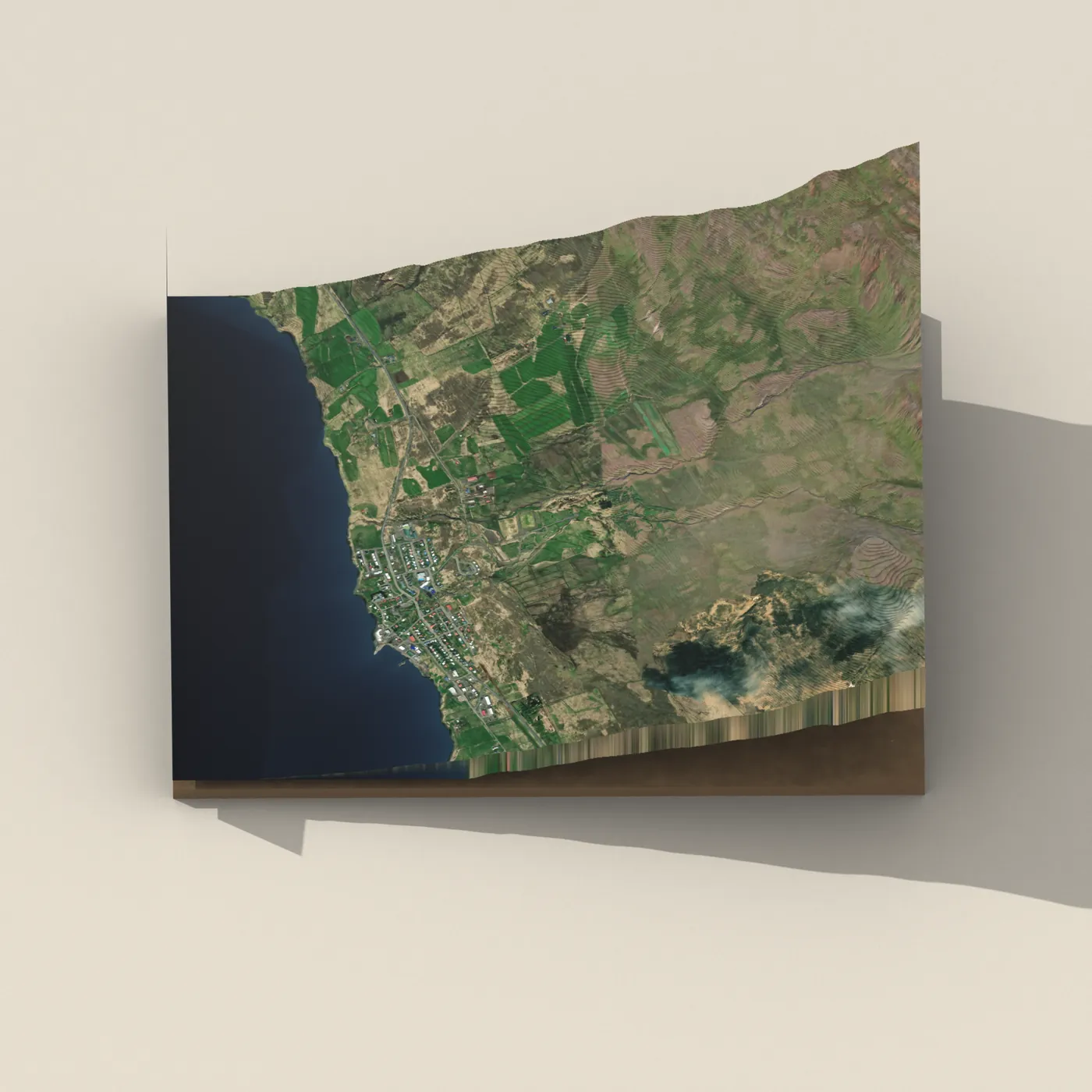 Kirkjuhvammur, Hvammstanga 3D terrain render