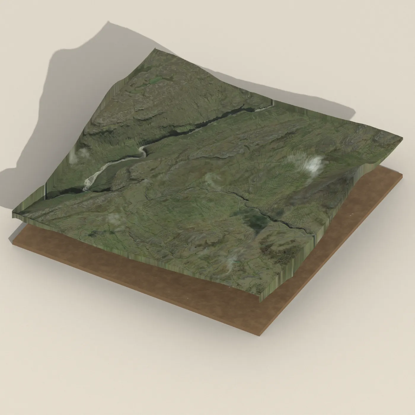 Laugarfell Campsite — 3D terrain render (no visitor photo yet)