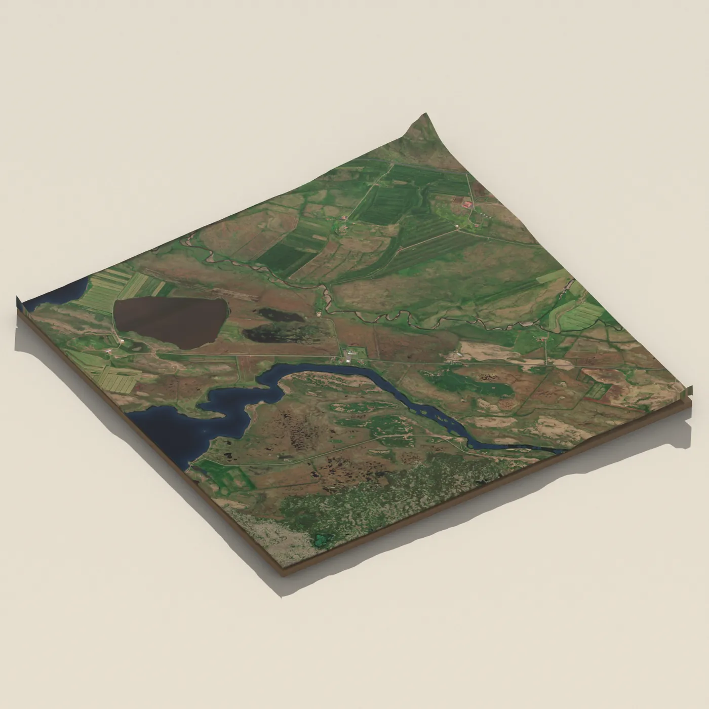 Laugargerðisskóli 3D terrain render