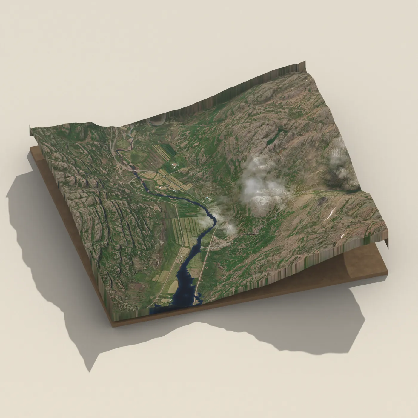 Laugarhóll í Bjarnarfirði 3D terrain render