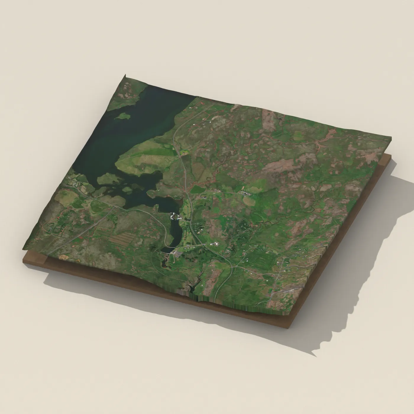 Tjaldsvæðið á Ljósafossi 3D terrain render