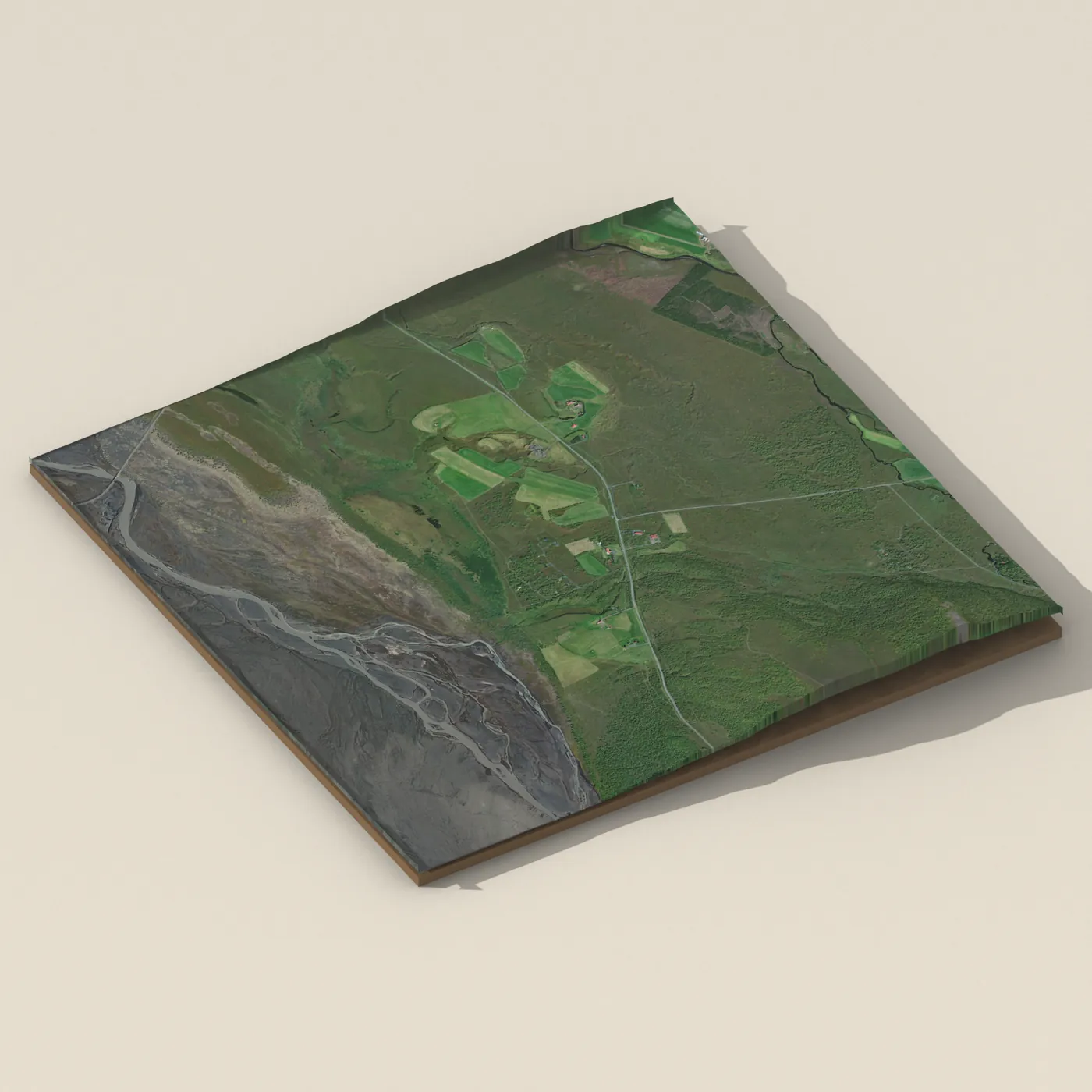 Lundur Tjaldsvæði 3D terrain render