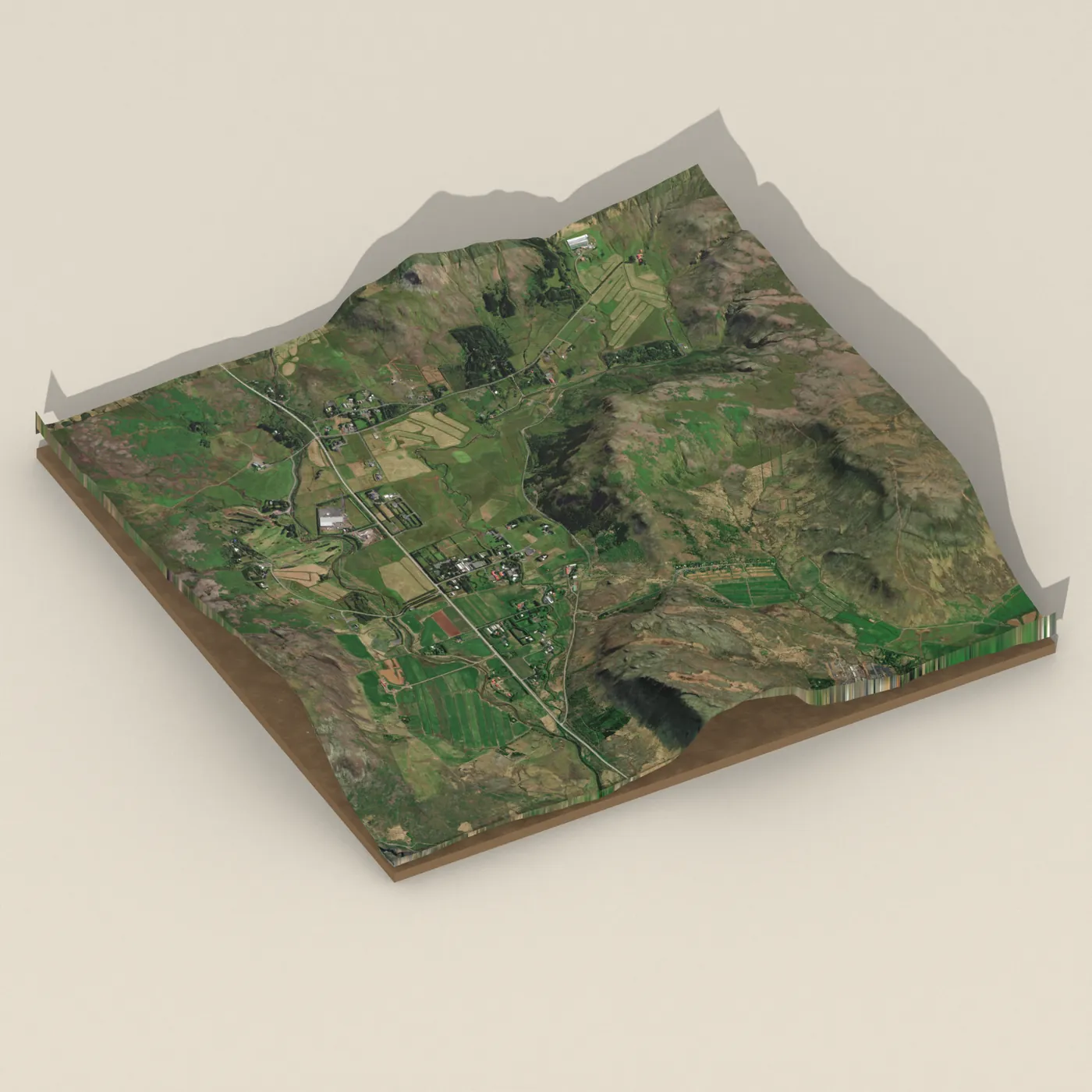 Mosfellsbær 3D terrain render