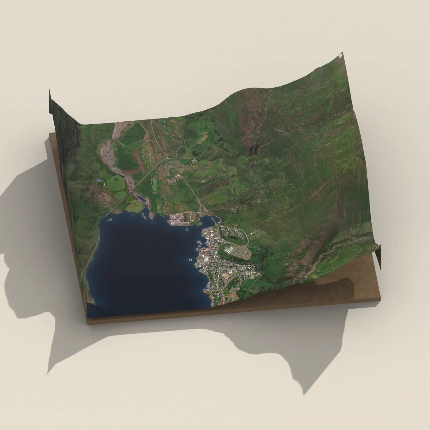 CampEast - Reyðarfjörður 3D terrain render