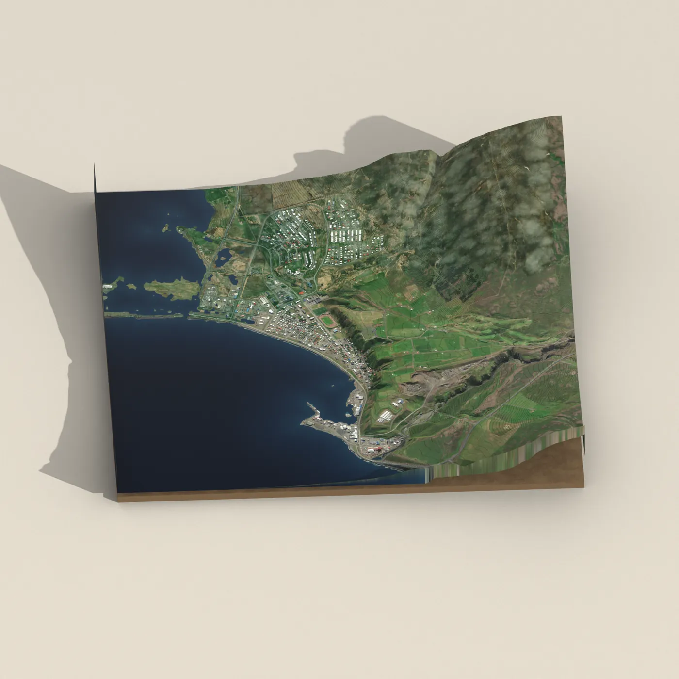 Sauðárkrókur 3D terrain render