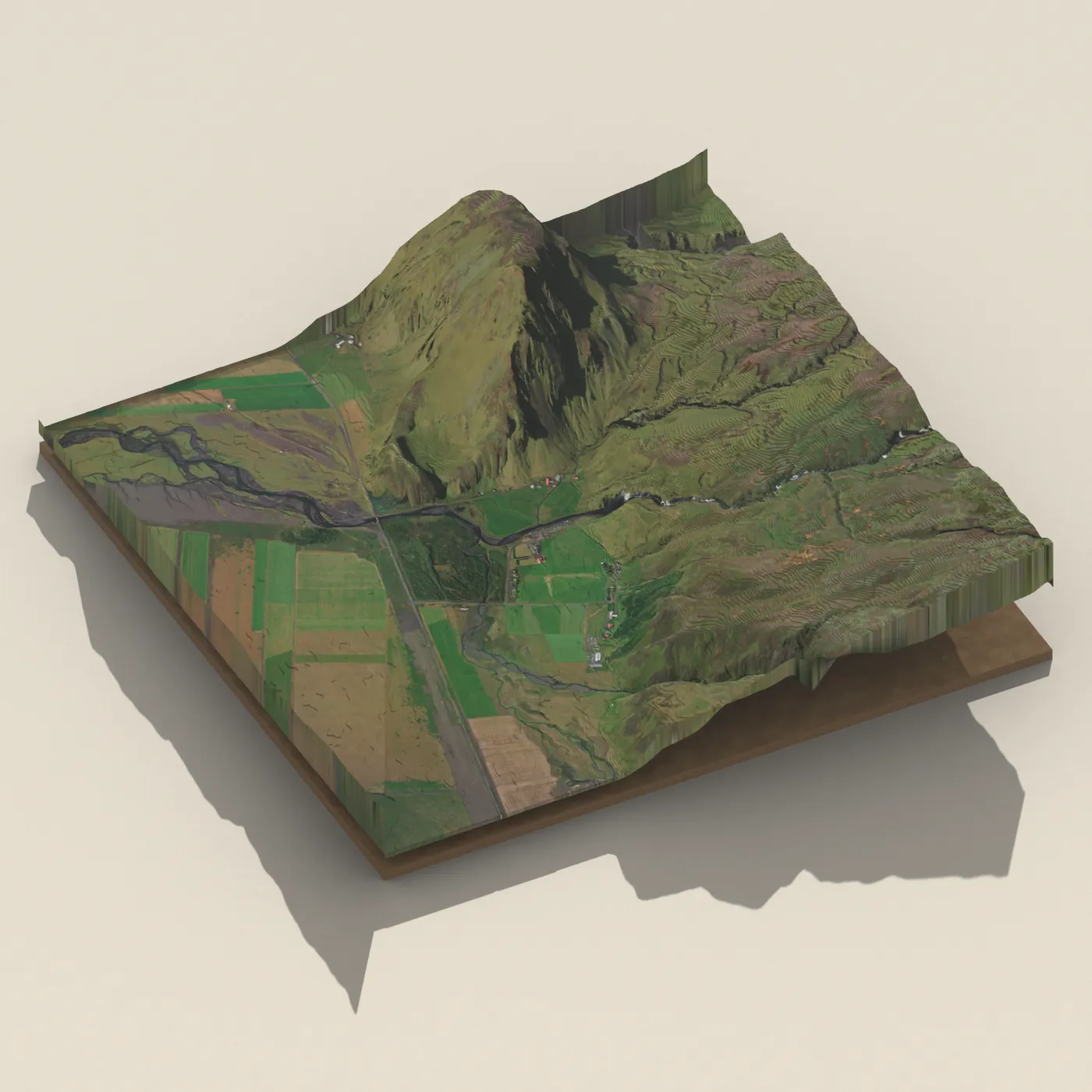 Tjaldsvæðið við Skógafoss 3D terrain render