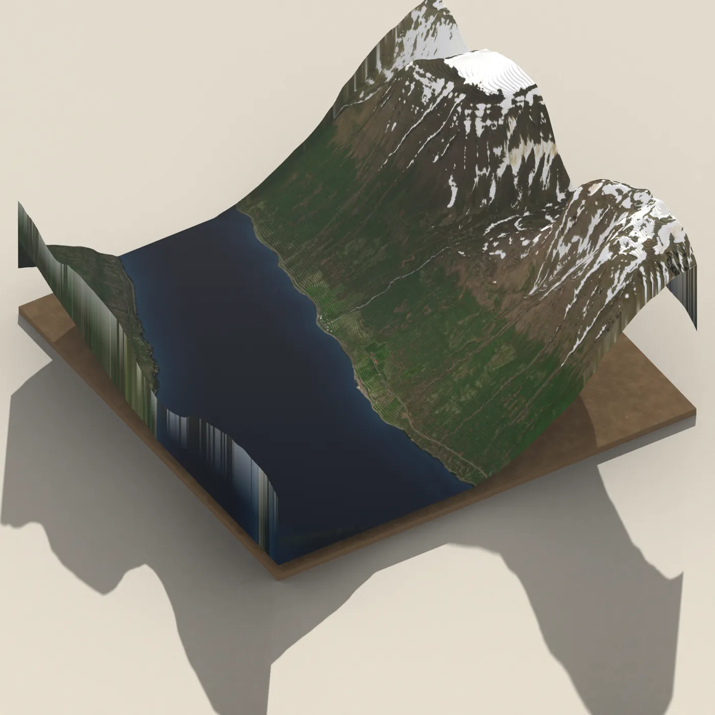 Sólbrekka, Mjóafirði 3D terrain render