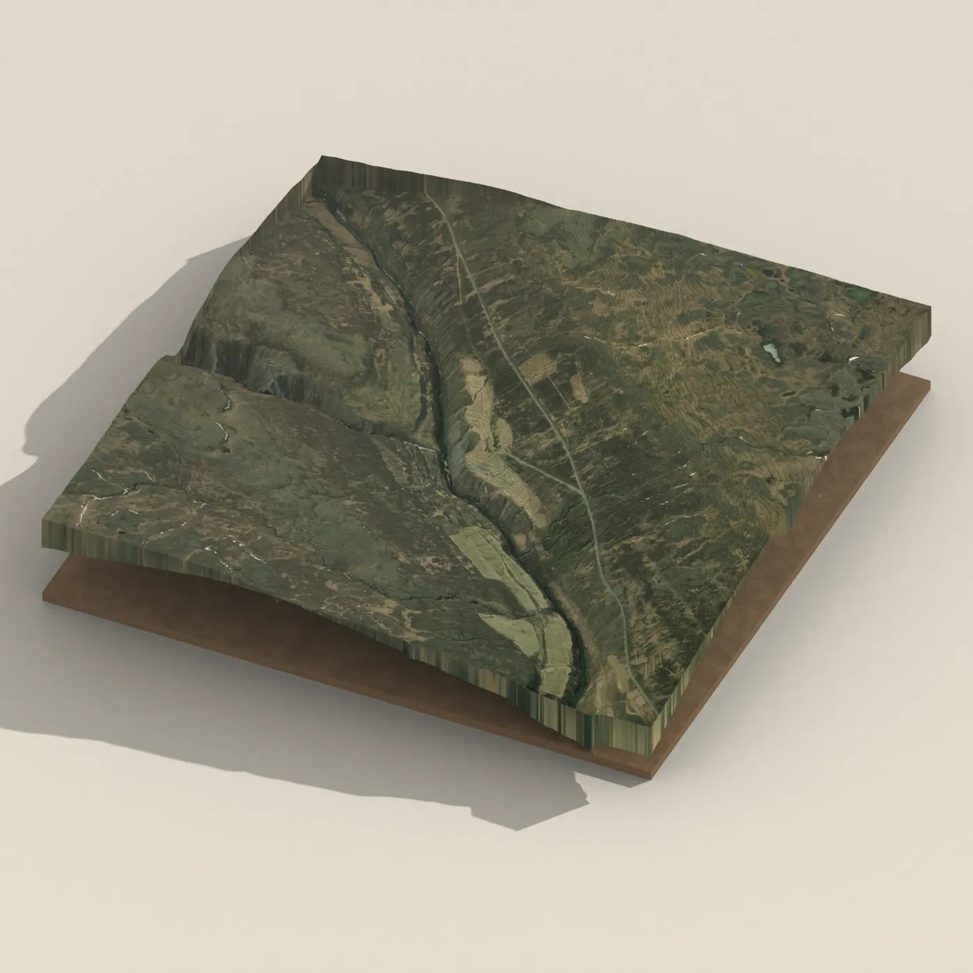 Stuðlagil Canyon Camping 3D terrain render