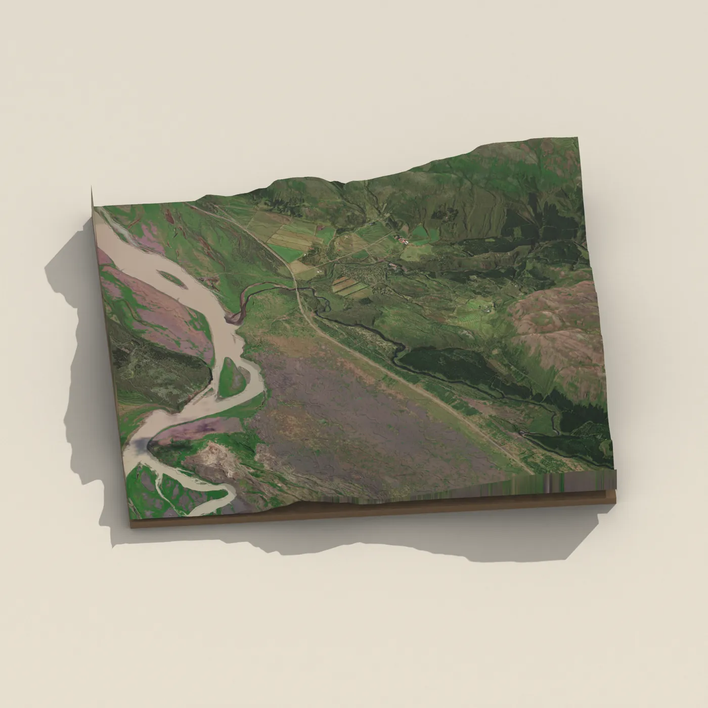 Tjaldsvæðið í Þjórsárdal – Sandártunga 3D terrain render