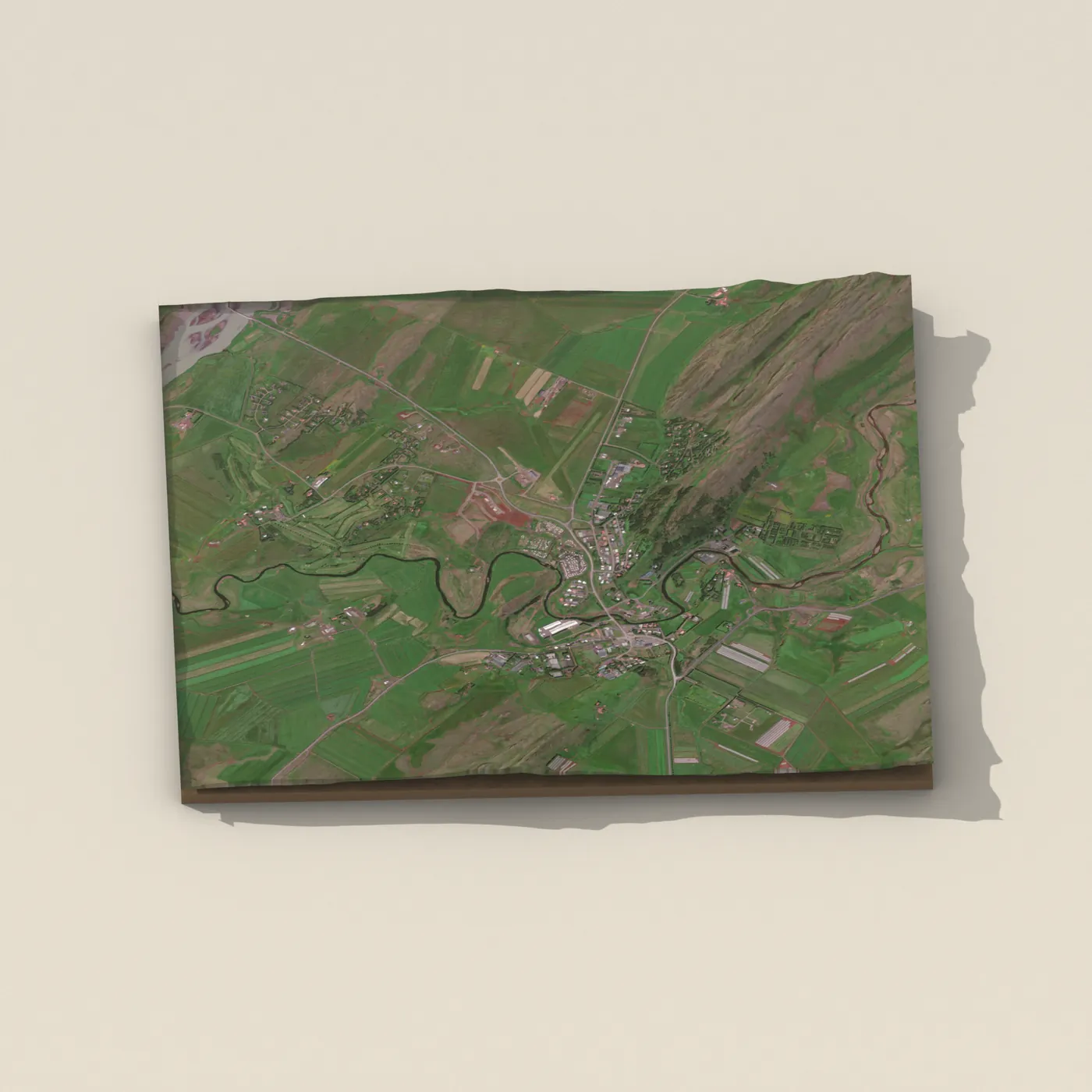 Tjaldmiðstöðin Flúðum — 3D terrain render (no visitor photo yet)