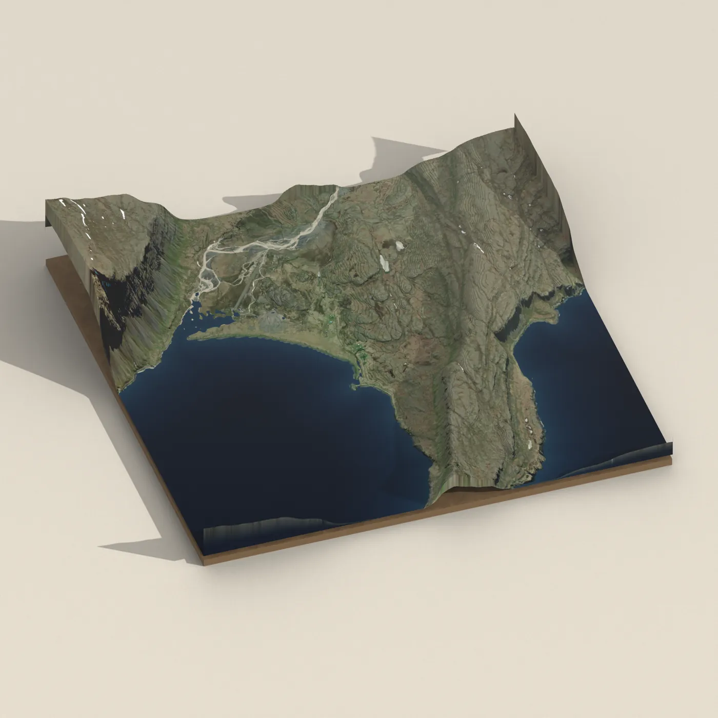 Tjaldstæði í Reykjarfirði — 3D terrain render (no visitor photo yet)