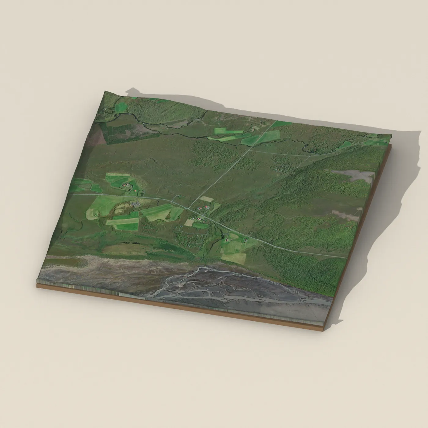 Tjaldsvæði Lundi — 3D terrain render (no visitor photo yet)