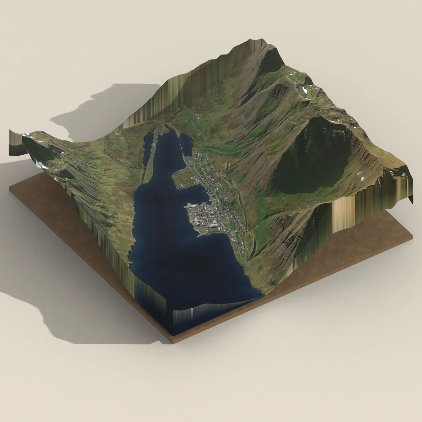Tjaldsvæði Siglufjarðar — 3D terrain render (no visitor photo yet)