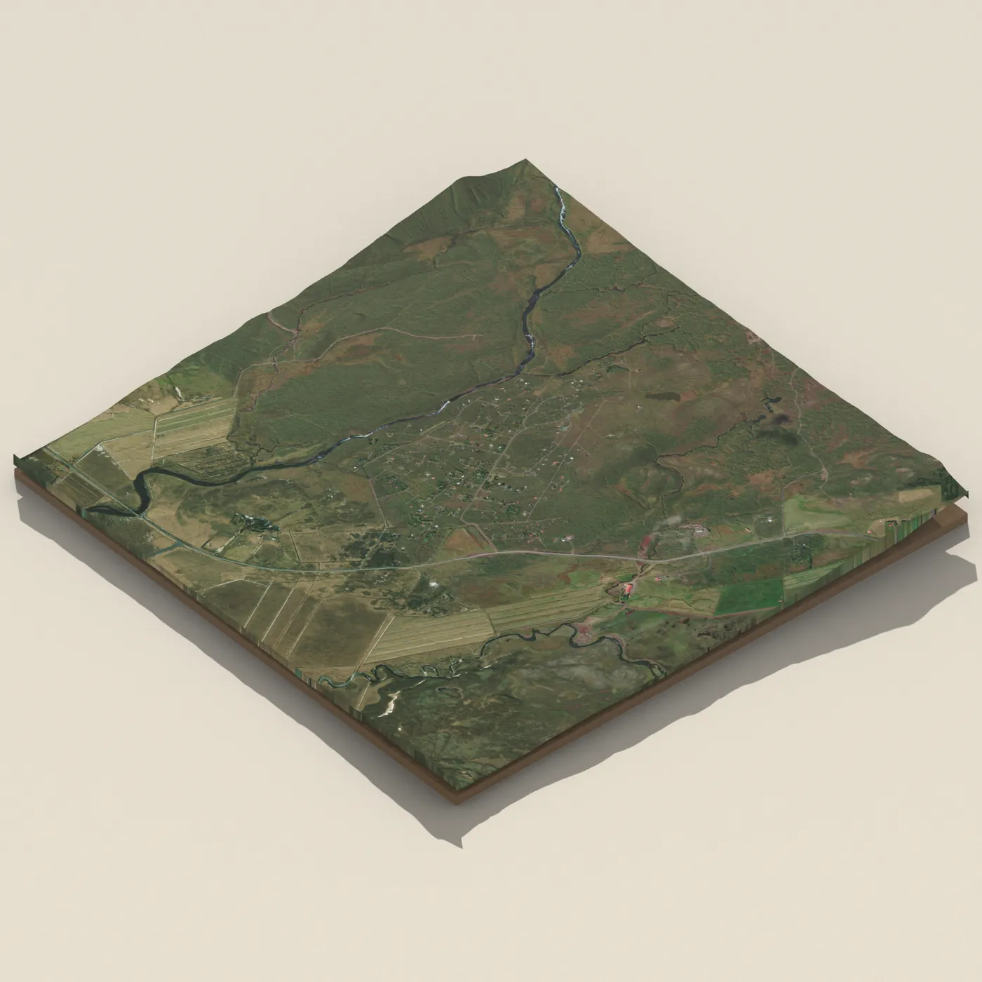 Tjaldsvæði Starfsmannafélags ÍSAL — 3D terrain render (no visitor photo yet)