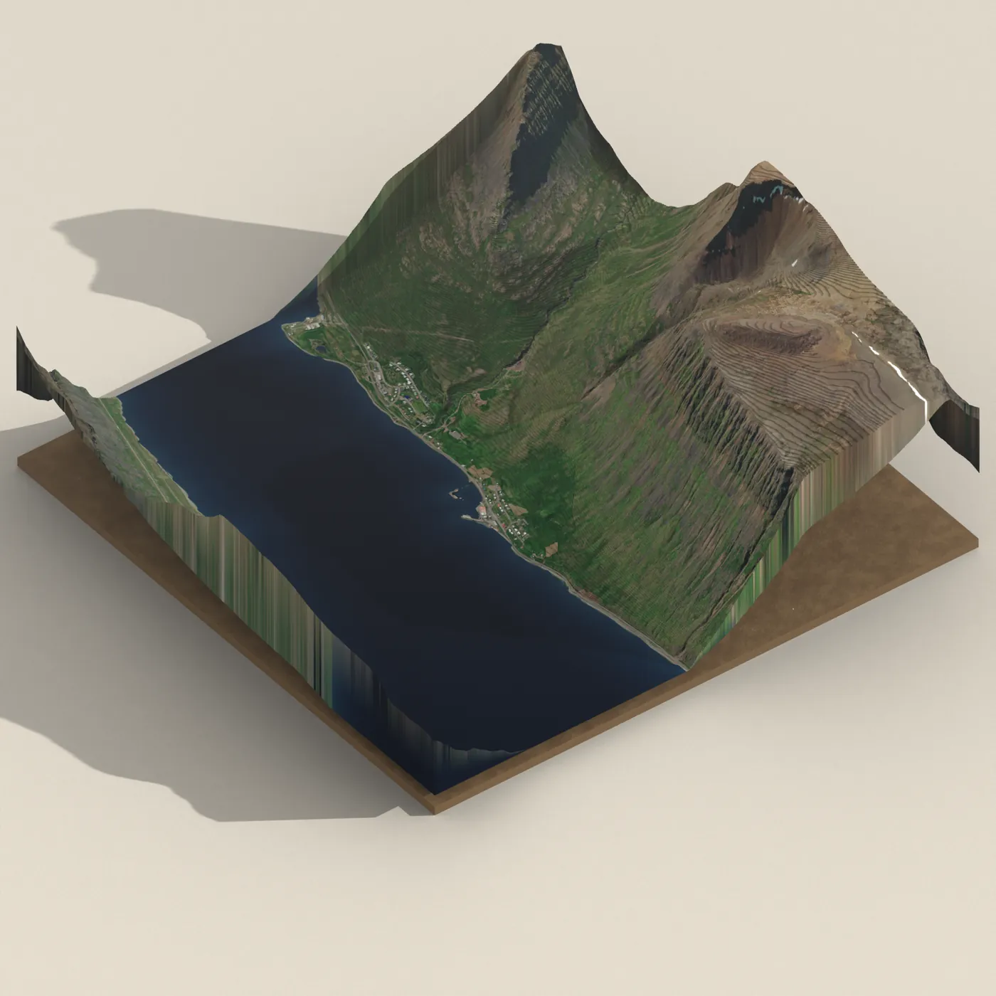 Tjaldsvæði Súðavíkur — 3D terrain render (no visitor photo yet)