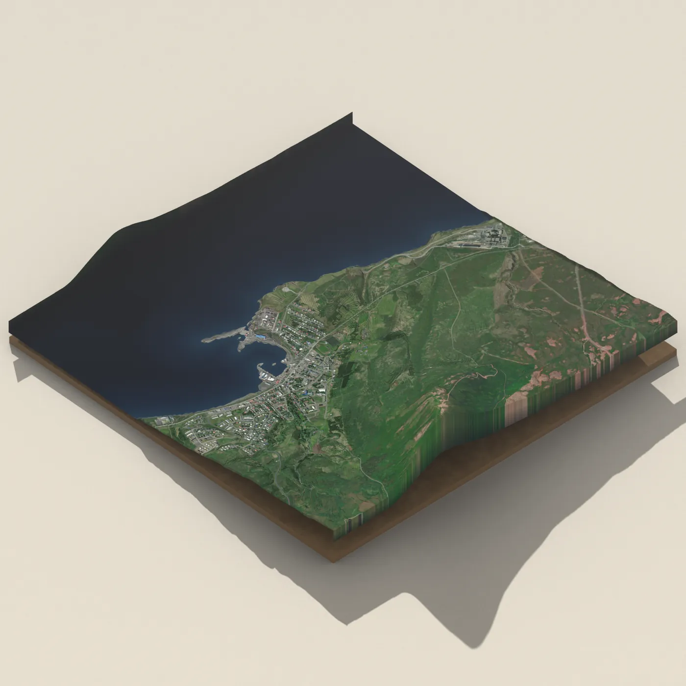 Tjaldsvæðið á Húsavík — 3D terrain render (no visitor photo yet)