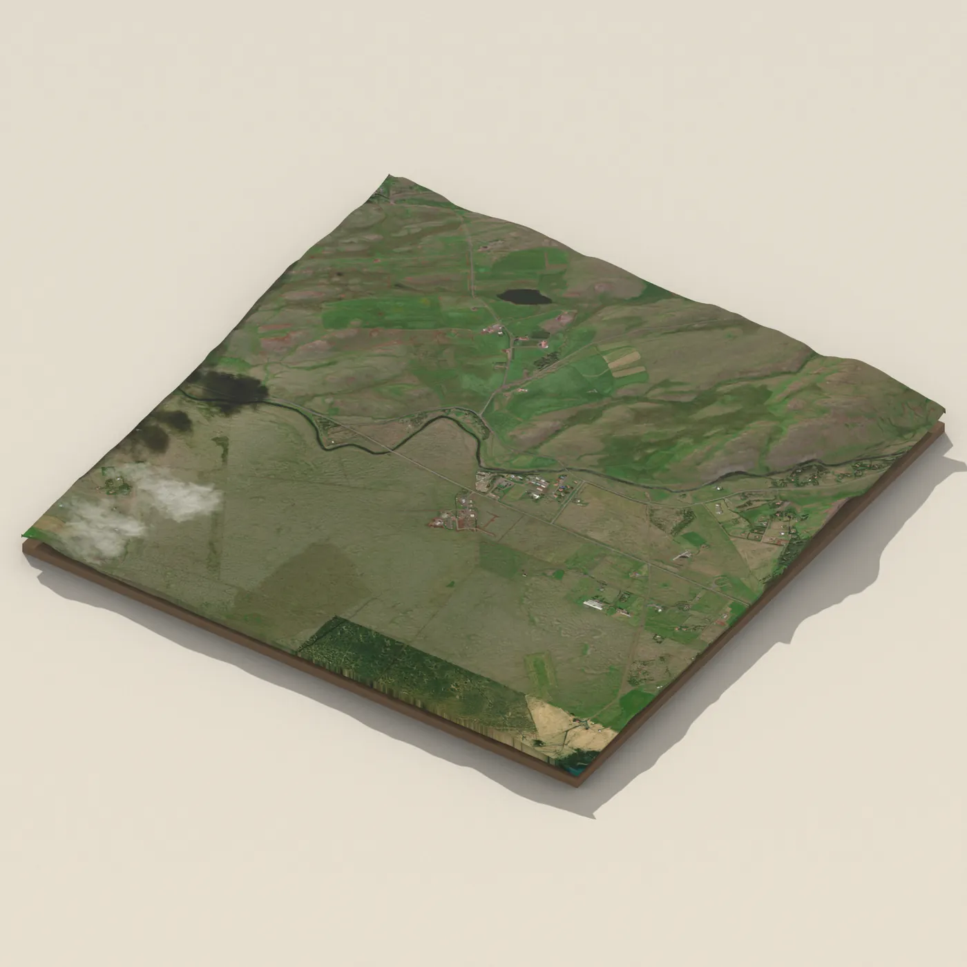 Tjaldsvæðið Árnesi — 3D terrain render (no visitor photo yet)
