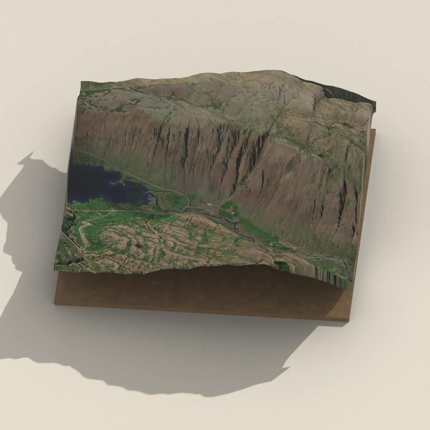 Tjaldsvæðið Djúpadal 3D terrain render