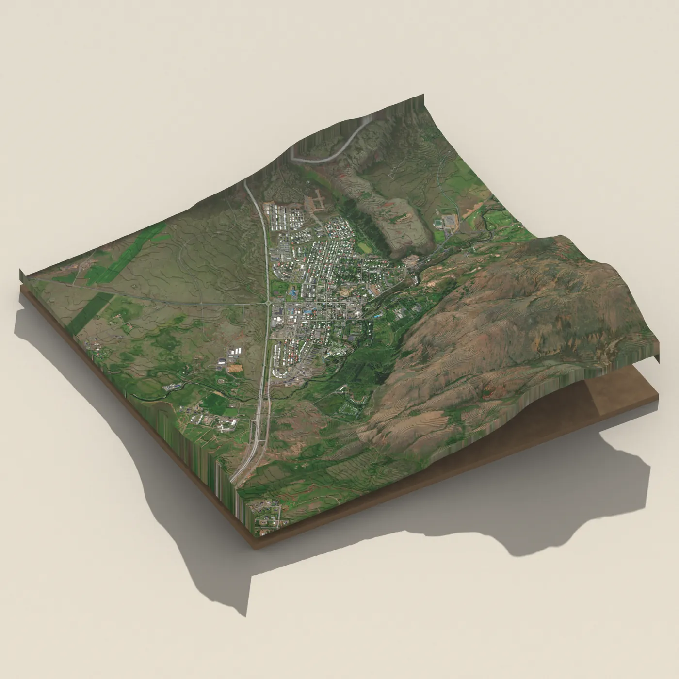 Tjaldsvæðið Í Hveragerði — 3D terrain render (no visitor photo yet)