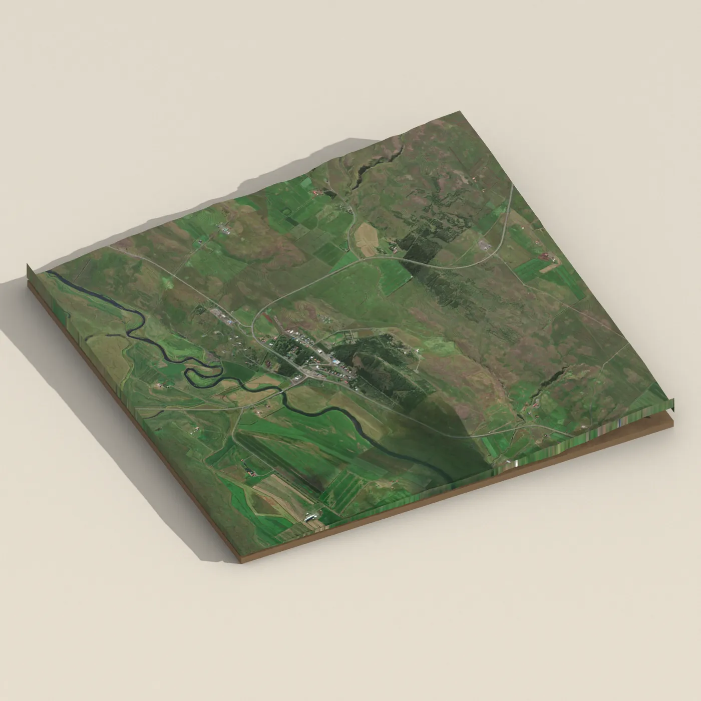Tjaldsvæðið Varmahlíð — 3D terrain render (no visitor photo yet)
