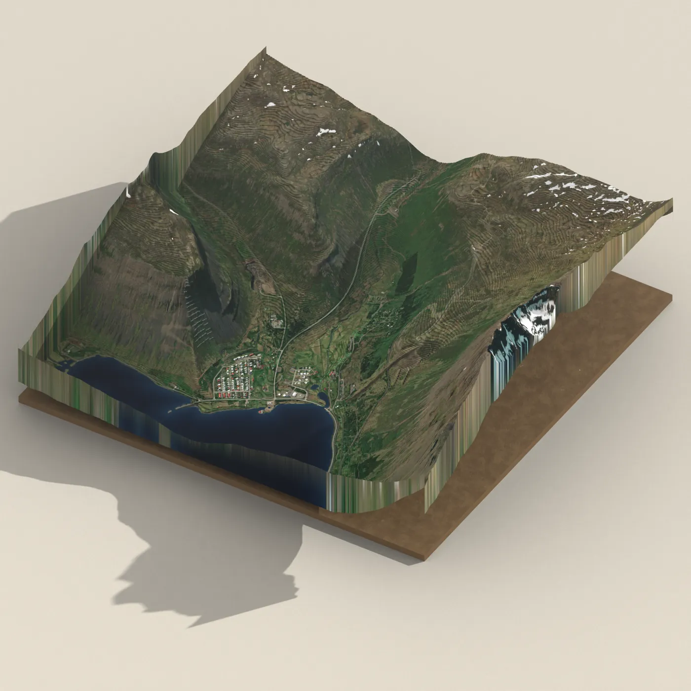 Tungudalur, Ísafirði 3D terrain render